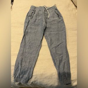 Athleta blue linen joggers sz 0P